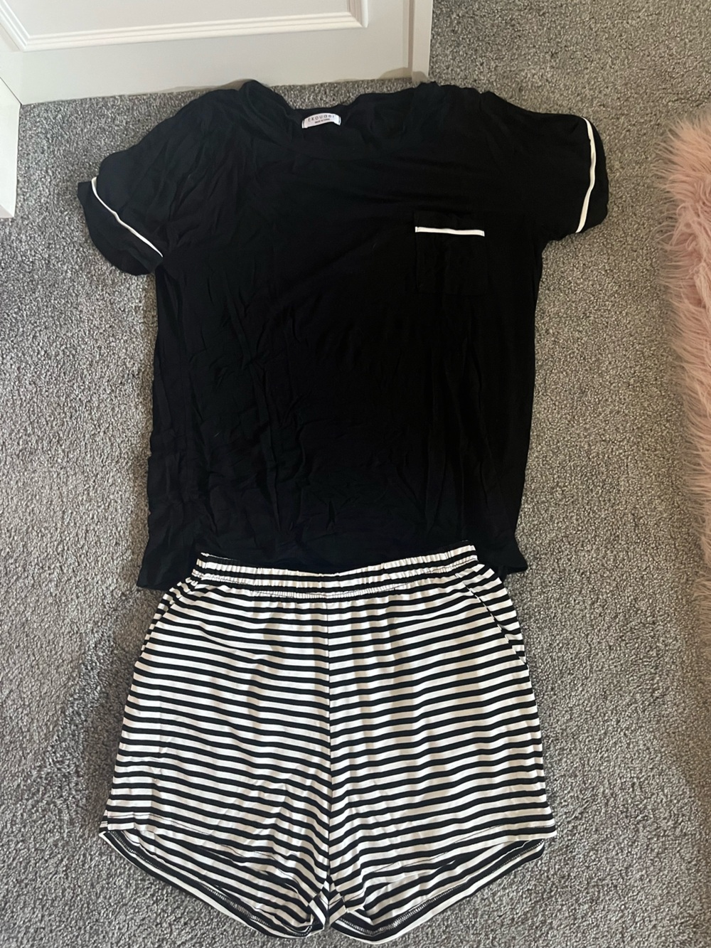 Black & White Striped Women’s Pajama Set
